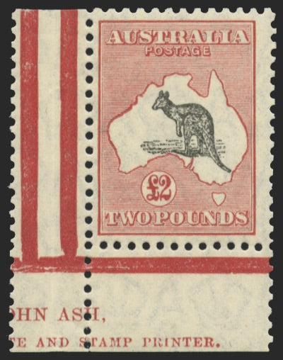 AUSTRALIA 1929-30 £2 BLACK AND ROSE WMK 7, SG114
