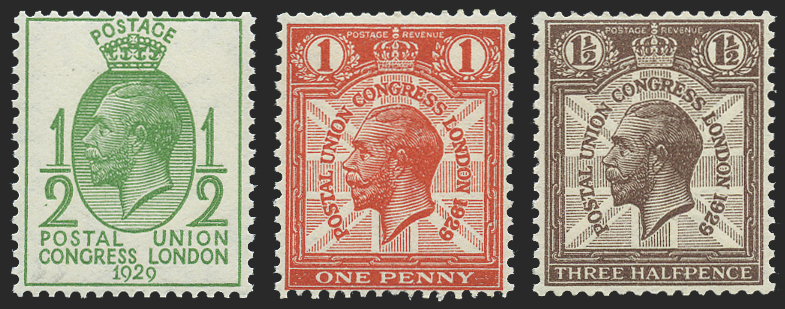 Great Britain 1929 ½d-1½d Postal Union Congress, SG434/6a