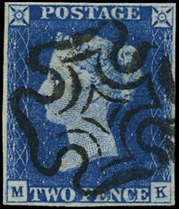 Great Britain 1840 2d blue, Plate 1 Used, SG5