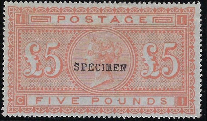 Great Britain 1882 £5 Orange (Blued paper). SG133