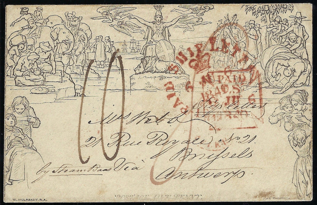 Great Britain 1840 1d Mulready Envelope Forme 4 Stereo A180, SGME2