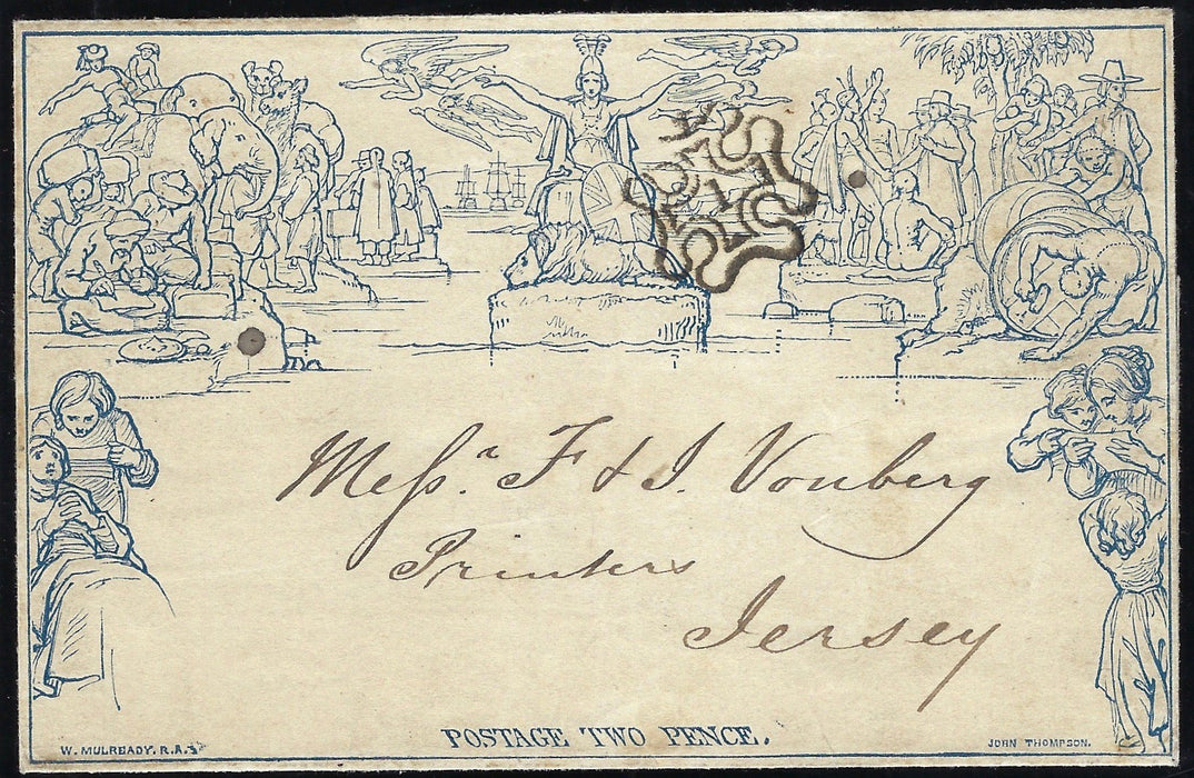 Great Britain 1840 2d Mulready Lettersheet (Forme 1, Stereo a96), SGME3
