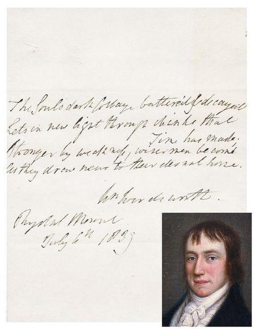William Wordsworth Autographed Poetry Quotation