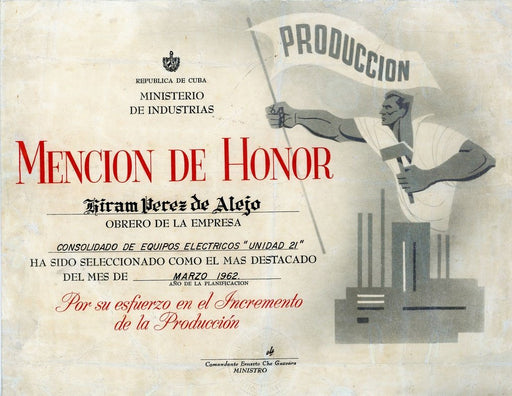 Che Guevara signed certificate