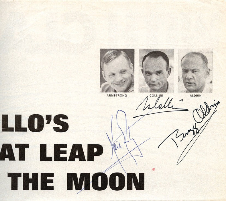 Apollo 11 autographs on Life magazine page
