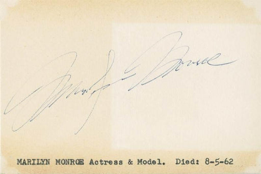 Marilyn Monroe Autograph on Card