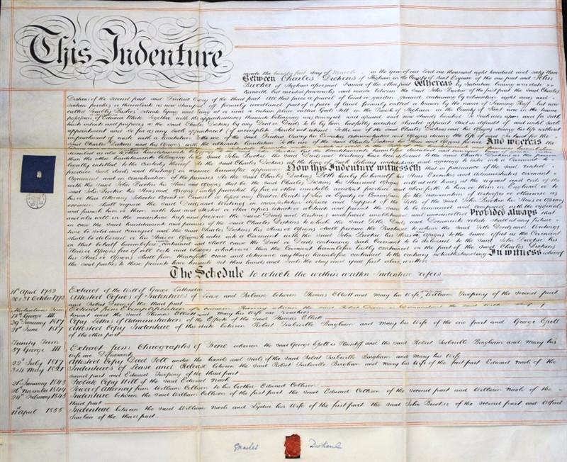 Charles Dickens signed document