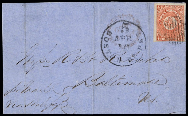 Newfoundland 1859 (Cover) SG4