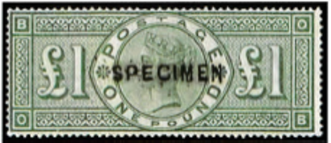 Great Britain 1891 £1 Green SPECIMEN, SG 212s