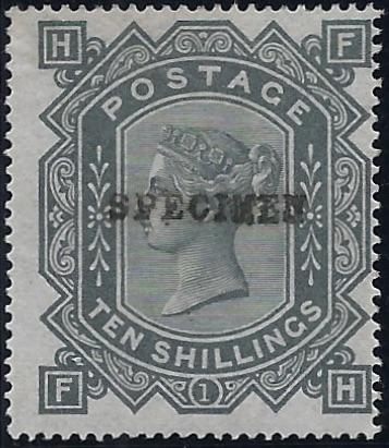 Great Britain 1878 10s Greenish grey Plate 1. SG128s