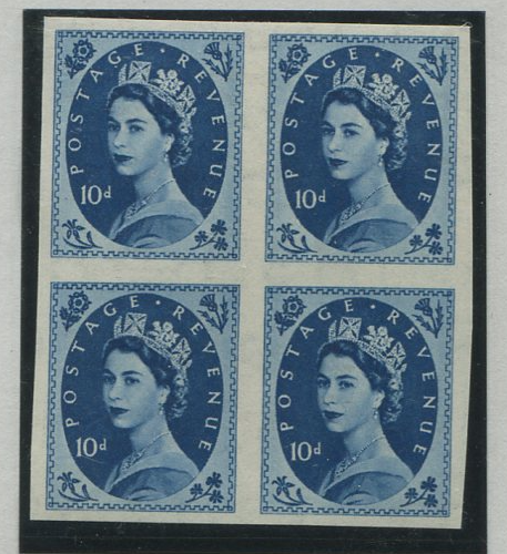 Great Britain 1952 10d Prussian blue "Wilding"(wmk Tudor Crown) SG527var