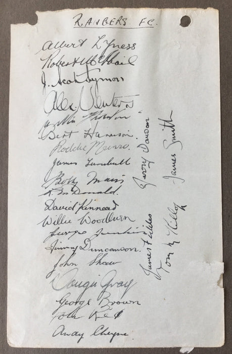 Glasgow Rangers 1930s autographs