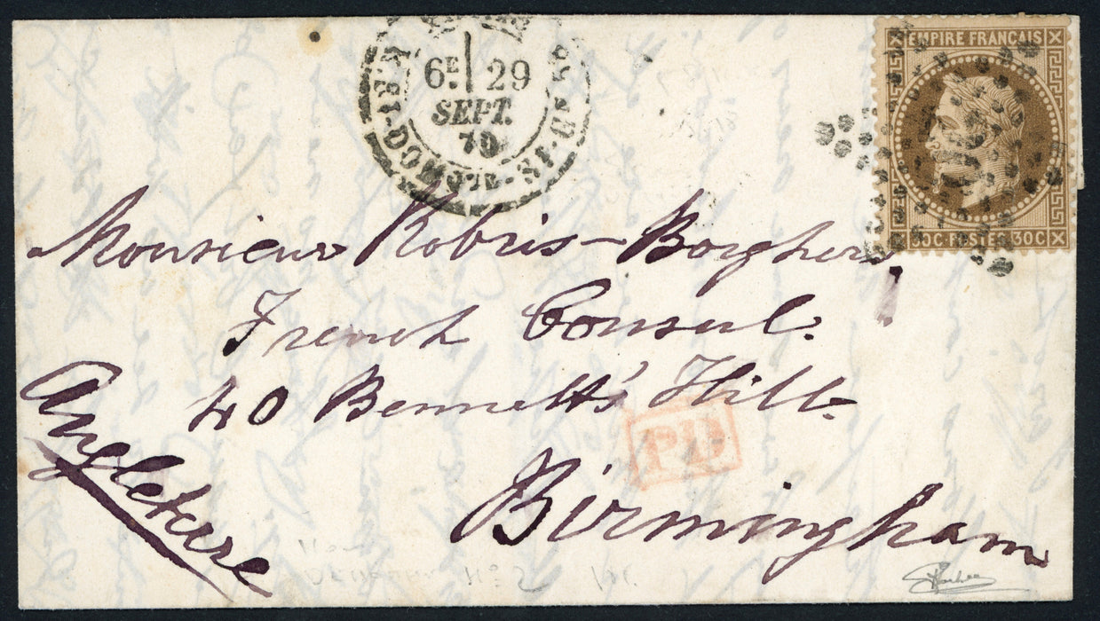 France 1870 Sixth Balloon of the Siege entire letter