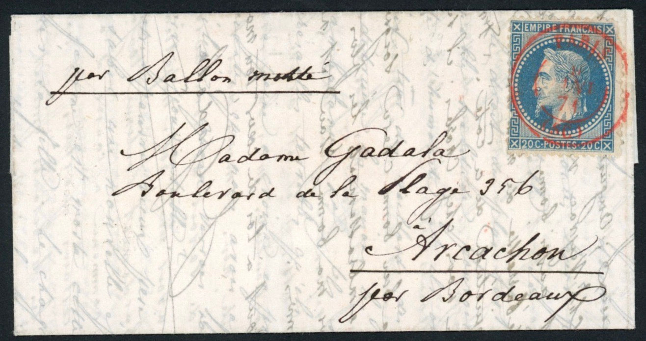 France 1871 Fifty-sixth Balloon of the Siege entire letter