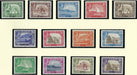 Aden 1939-48 1/2a to 10r sepia and violet set of 13, SG16/27