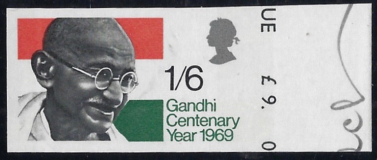 Great Britain 1966 1s6d Gandhi Centenary Year.  SG807var