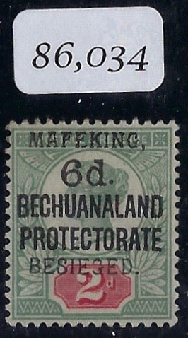 South Africa Mafeking 1900 6d on 2d green and carmine, SG8