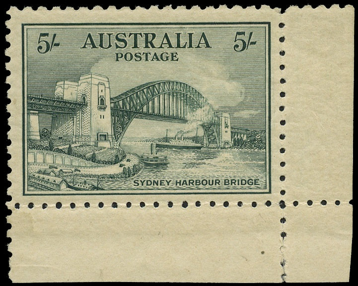 Australia 1932 5s blue-green 'Sydney Harbour Bridge', SG143