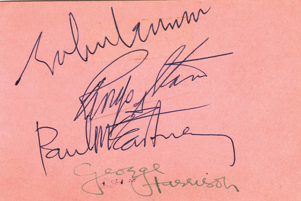 The Beatles complete set of autographs