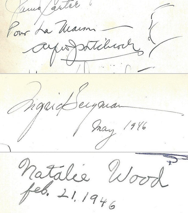 Café Chambord Guest Book Signed by Stars of the 1940s