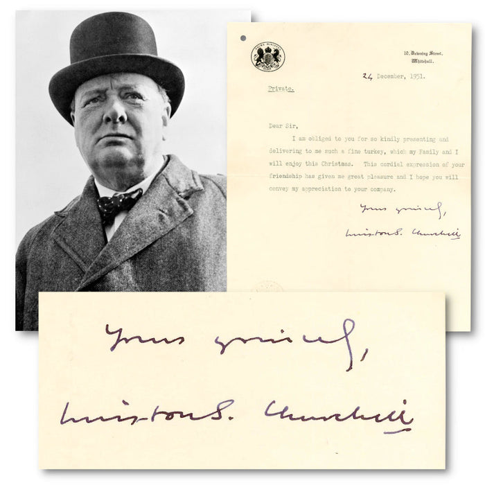 Winston Churchill signed Christmas turkey letter