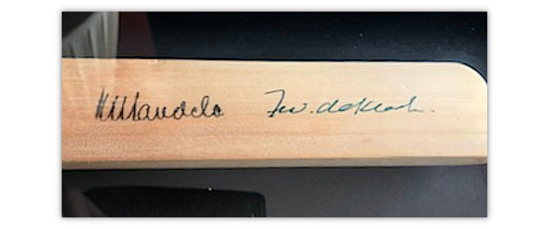 Nelson Mandela signed cricket bat