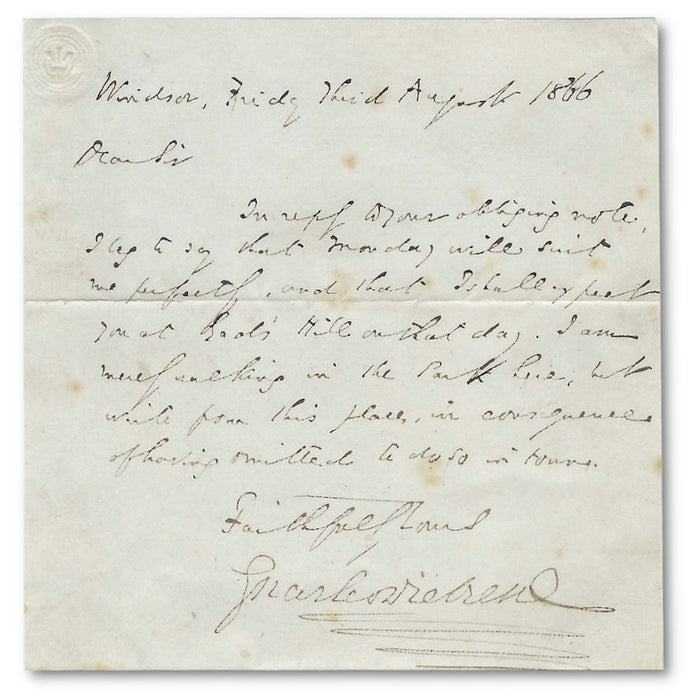 Charles Dickens signed handwritten letter