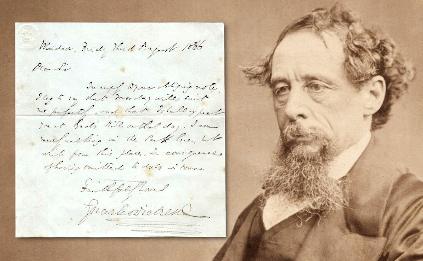 Charles Dickens signed handwritten letter