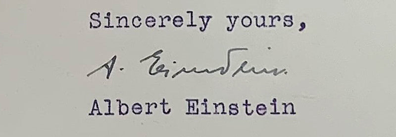 Albert Einstein typed and signed letter