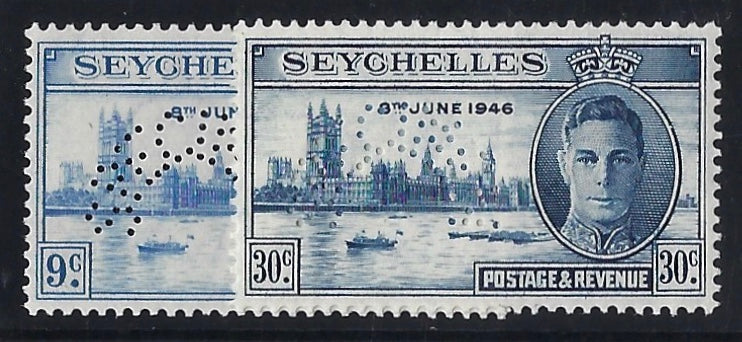 Seychelles 1946 Victory 9c and 30c SG150s/1s