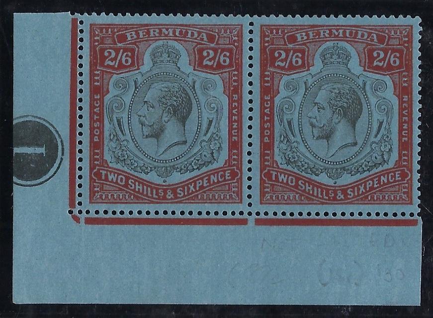 Bermuda 1924-32 2s6d black and red/blue SG89g