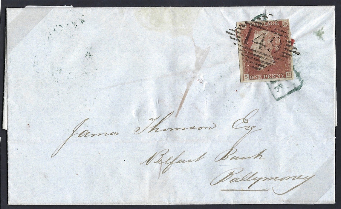 Great Britain 1841 Cover 1d Red brown Plate 46 SG8