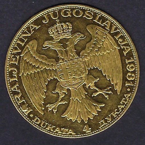 Yugoslavia 1921-1934 - Alexander. Gold milled 4 Dukata.