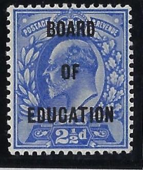 Great Britain 1902 2½d Ultramarine (Board of Education). SG O85