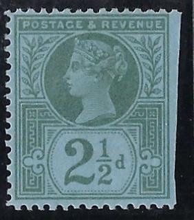 Great Britain 1887 2½d 'Jubilee' colour trial.  SG201var