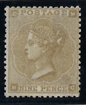 Great Britain 1862 9d Bistre Plate 2 (Thick paper), SG76var