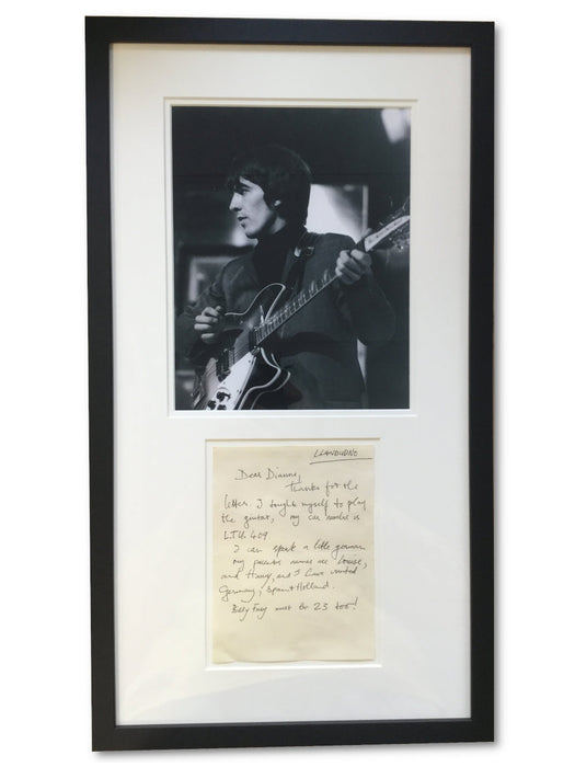 George Harrison unsigned handwritten letter to fan