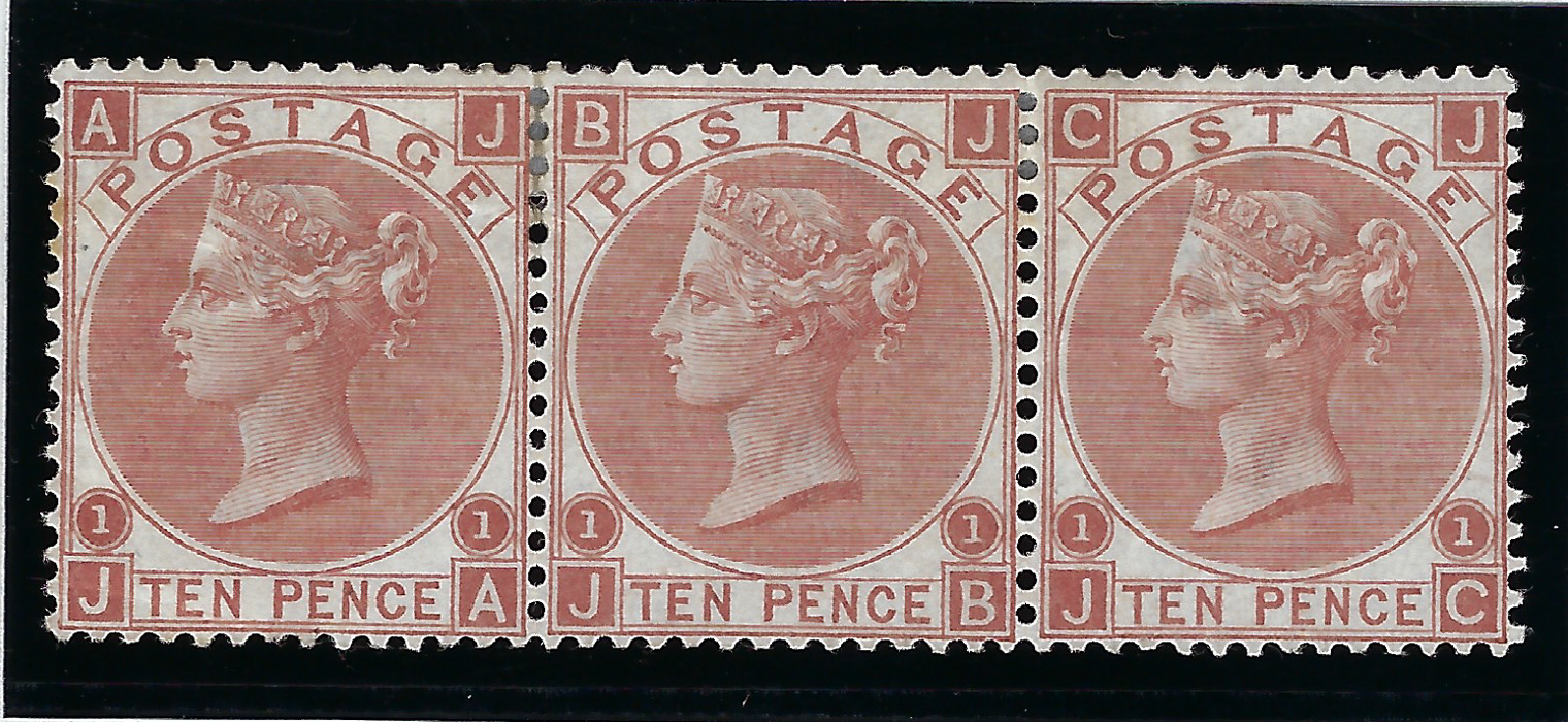 Great Britain 1867 10d pale red-brown Plate 1, SG113