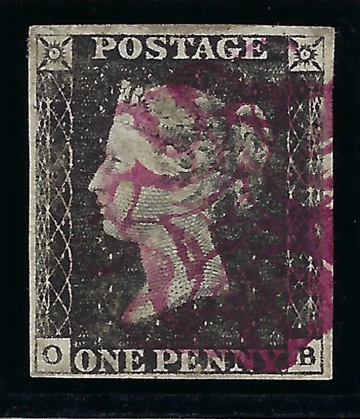 Great Britain 1840 1d Black Plate 4, SG2