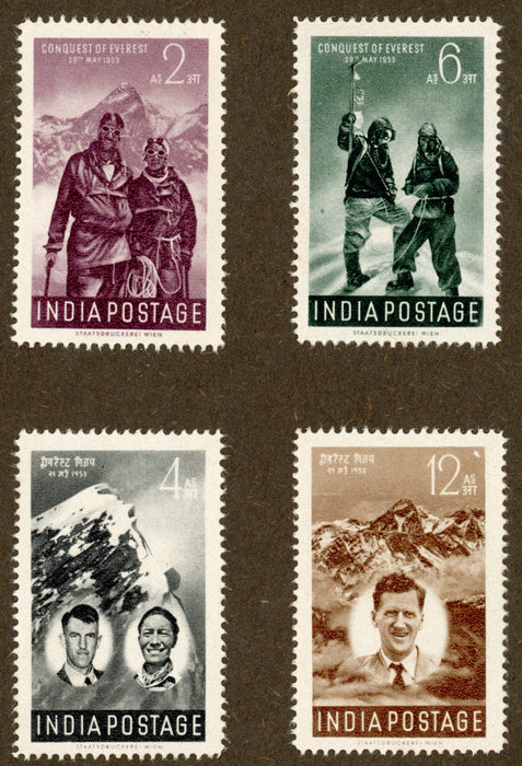 India 1953 Conquest of Everest 2a to 12a set of four