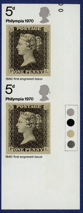 Great Britain 1970 5d "Philympia 70" Stamp Exhibition imprimaturs, SG835var