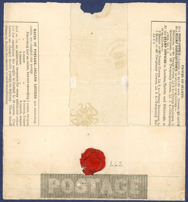 Great Britain 1840 1d Mulready Lettersheet (Forme 3, Stereo A36), SGME1