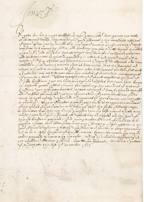 James I signed royal document