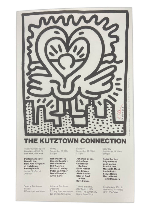 Keith Haring autographed 1984 poster
