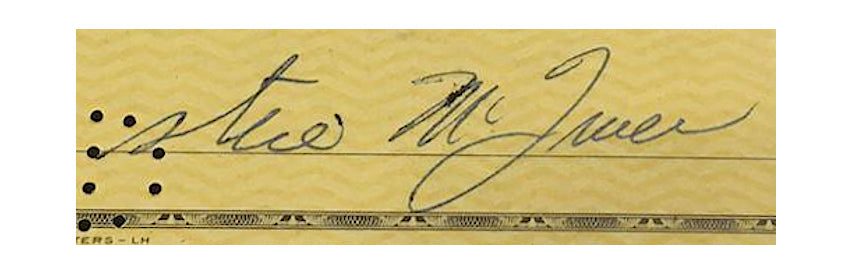Steve McQueen signed cheque