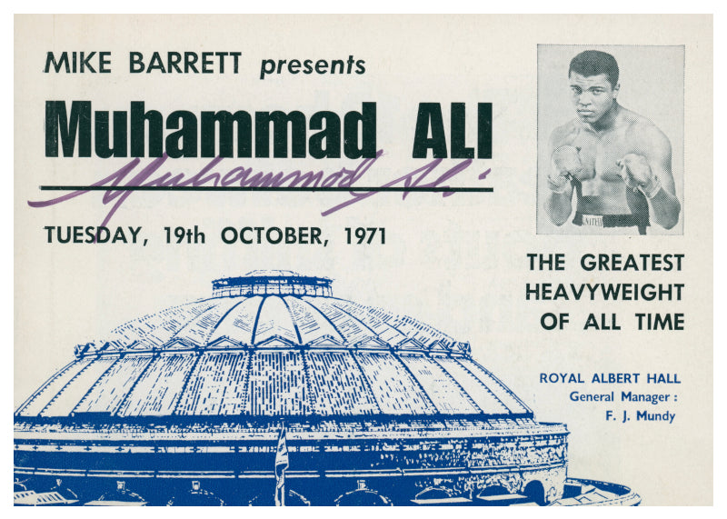 Muhammad Ali signed 1971 boxing programme