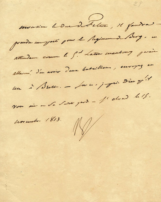Napoleon Bonaparte signed note