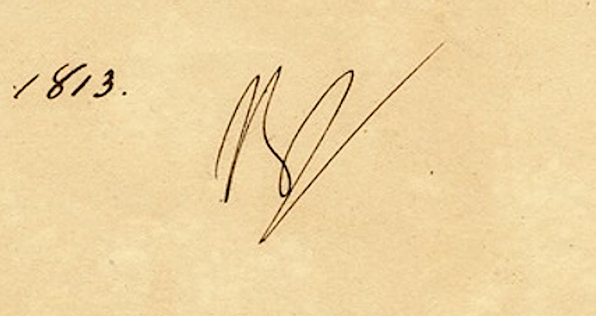 Napoleon Bonaparte signed note