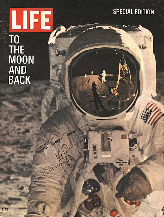 Neil Armstrong signed copy of Life magazine