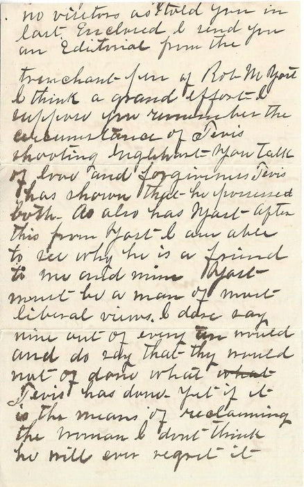 Frank James Signed Letter 
